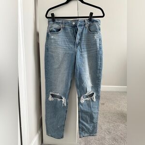 American Eagle Outfitters Distressed Blue Mom Jeans